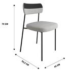 Cadeira Estofada Milli Corano/linho A14 Preto/cinza - Mpozena