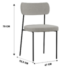 Cadeira Estofada Milli Linho F02 Cinza - Mpozenato