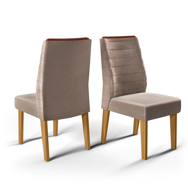 Cadeira Estofada Ondina Conjunto Com 2 Unidades Dj Móveis