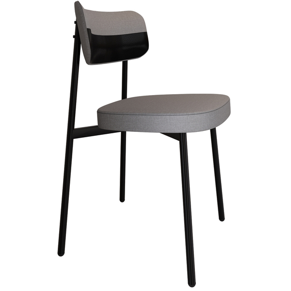 Cadeira Estofada Para Sala De Jantar Astrid Preto C01 Linho C