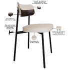 Cadeira Estofada Para Sala De Jantar Astrid Preto C01 Linho P