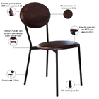 Cadeira Estofada Para Sala De Jantar Azuri Preto C01 Courino