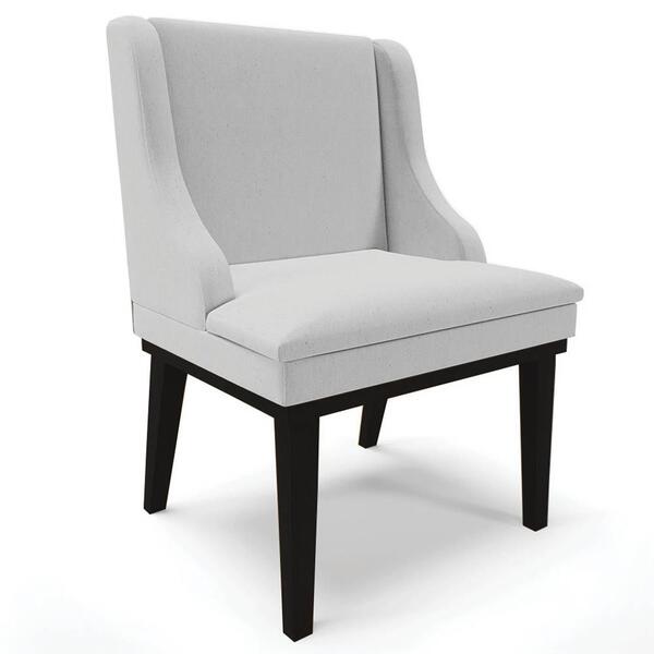 Cadeira Estofada Para Sala De Jantar Base Fixa De Madeira Pre