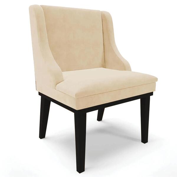 Cadeira Estofada Para Sala De Jantar Base Fixa De Madeira Pre