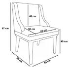Cadeira Estofada Para Sala De Jantar Base Fixa De Madeira Pre
