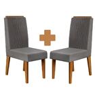 Cadeira Estofada Para Sala De Jantar Kit Com 2 Freijó Veludo