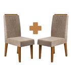 Cadeira Estofada Para Sala De Jantar Kit Com 2 Freijó Veludo