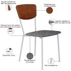 Cadeira Estofada Para Sala De Jantar Village Branco C01 Linho