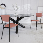 Cadeira Estofada Para Sala De Jantar Village Preto C01 Linho