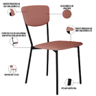 Cadeira Estofada Para Sala De Jantar Village Preto C01 Linho