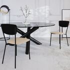 Cadeira Estofada Para Sala De Jantar Village Preto C01 Linho