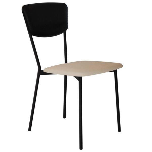 Cadeira Estofada Para Sala De Jantar Village Preto C01 Linho