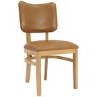 Cadeira Estofada Pes Madeira Amendoa Nacc