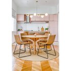 Cadeira Estofada Pu Denver Fratini Caramelo