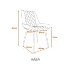 Cadeira Estofada Pu Matelasse Haifa Grafite