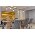 Cadeira Estofada Pu Matelasse Haifa Grafite