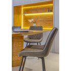 Cadeira Estofada Pu Matelasse Haifa Grafite