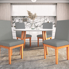 Cadeira Estofada Reforcada Para Mesa De Jantar Linho Grafite