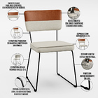 Cadeira Estofada Sala De Jantar Allana L02 Faixa Couríssimo C