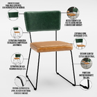 Cadeira Estofada Sala De Jantar Allana L02 Faixa Facto Verde