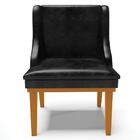 Cadeira Estofada Sala De Jantar Base Fixa De Madeira Castanho