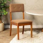 Cadeira Estofada Tiê Cabecasa Madeiraoriginals Amêndoa/marrom