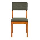 Cadeira Estofada Tiê Cabecasa Madeiraoriginals Amêndoa/verde