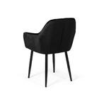 Cadeira Estofada Veludo Base Metal Barcelona - Preta