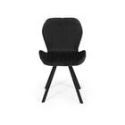 Cadeira Estofada Veludo Base Metal Egito - Preta