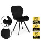 Cadeira Estofada Veludo Base Metal Egito - Preta