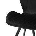 Cadeira Estofada Veludo Base Metal Egito - Preta