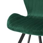 Cadeira Estofada Veludo Base Metal Egito - Verde