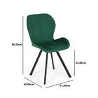 Cadeira Estofada Veludo Base Metal Egito - Verde