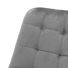 Cadeira Estofada Veludo Base Metal Romana - Cinza