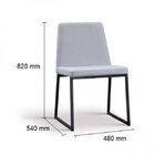 Cadeira Estofada Yanka  Azul Jeans