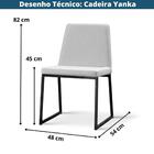 Cadeira Estofada Yanka  Azul Jeans