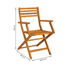 Cadeira para Jardim de Madeira Eucalipto Dobrável com Braço Solarium Amarelo 86x50,5x60cm Naterial