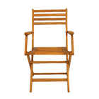 Cadeira para Jardim de Madeira Eucalipto Dobrável com Braço Solarium Amarelo 86x50,5x60cm Naterial