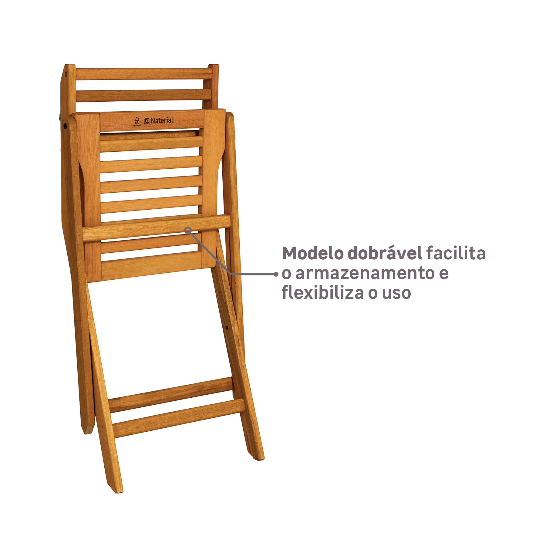 Cadeira para Jardim Dobrável Solarium Naterial