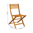 Cadeira para Jardim de Madeira Eucalipto Dobrável sem Braço Solarium Amarelo 86x46x60cm Naterial