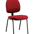 Cadeira Executiva Base Fixa  Linha Office Vermelho Vermelho