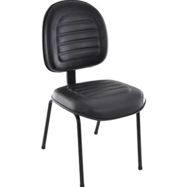 Cadeira Executiva Base Fixa Palito Linha Office Gomada Preto