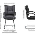 Cadeira Executiva Desenho Italiano Fixa Branca