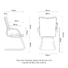 Cadeira Executiva Desenho Italiano Fixa Preta