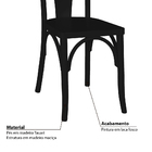 Cadeira Felice Em Madeira Maciça E Pintura Laca Fosca - Preto