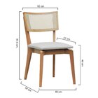 Cadeira Fendi Encosto Telinha Assento Estofado Corano Bruma