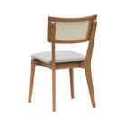 Cadeira Fendi Encosto Telinha Assento Estofado Corano Bruma