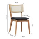 Cadeira Fendi Encosto Telinha Assento Estofado Corano Preto