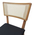 Cadeira Fendi Encosto Telinha Assento Estofado Corano Preto