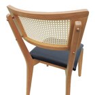 Cadeira Fendi Encosto Telinha Assento Estofado Corano Preto